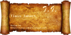 Timis Imbert névjegykártya